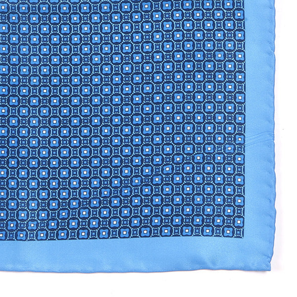 Light Blue Dot Motif 33cm Pocket Square - Tie Doctor  