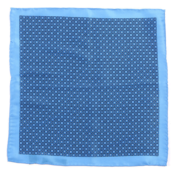 Light Blue Dot Motif 33cm Pocket Square