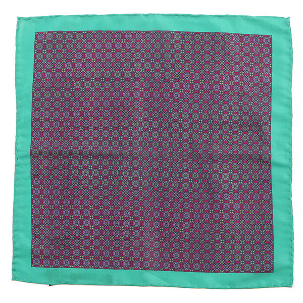 Green & Purple IMS 33cm Pocket Square - Tie Doctor  