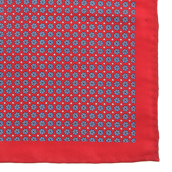 Rocco Red Mini Medallion 33cm Pocket Square - Tie Doctor  