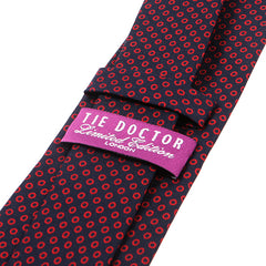 Red Circle Patterned Macclesfield Silk Tie - Tie Doctor  