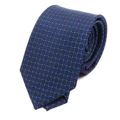 Navy Blue Links Macclesfield Silk Tie - Tie Doctor  