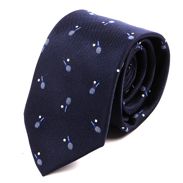 Navy Blue Tennis Tie 7.5cm - Tie Doctor  