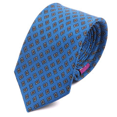 Blue Filo Diamond Printed Macclesfield Silk Tie - Tie Doctor  
