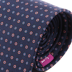 Navy & Pink Micro Circle Silk Necktie - Tie Doctor  