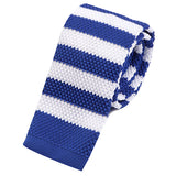 Blue Striped Knitted Tie - Handmade Silk Wool And Knitted Ties by Tie Doctor