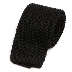 Jet Black Silk Knitted Tie - Tie Doctor  