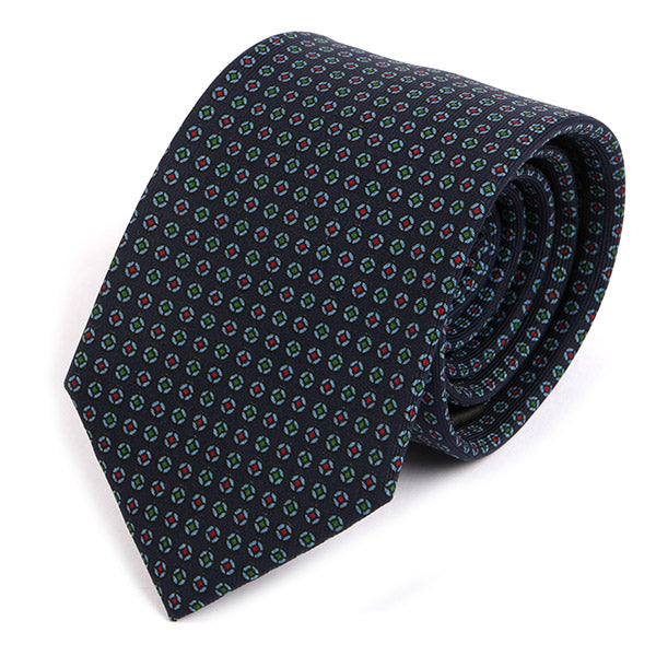 Navy Jewel Macclesfield Silk Tie - Tie Doctor  