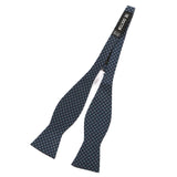 Navy Jewel Self-Tie Bow Tie - Handmade Silk Wool And Knitted Ties by Tie Doctor