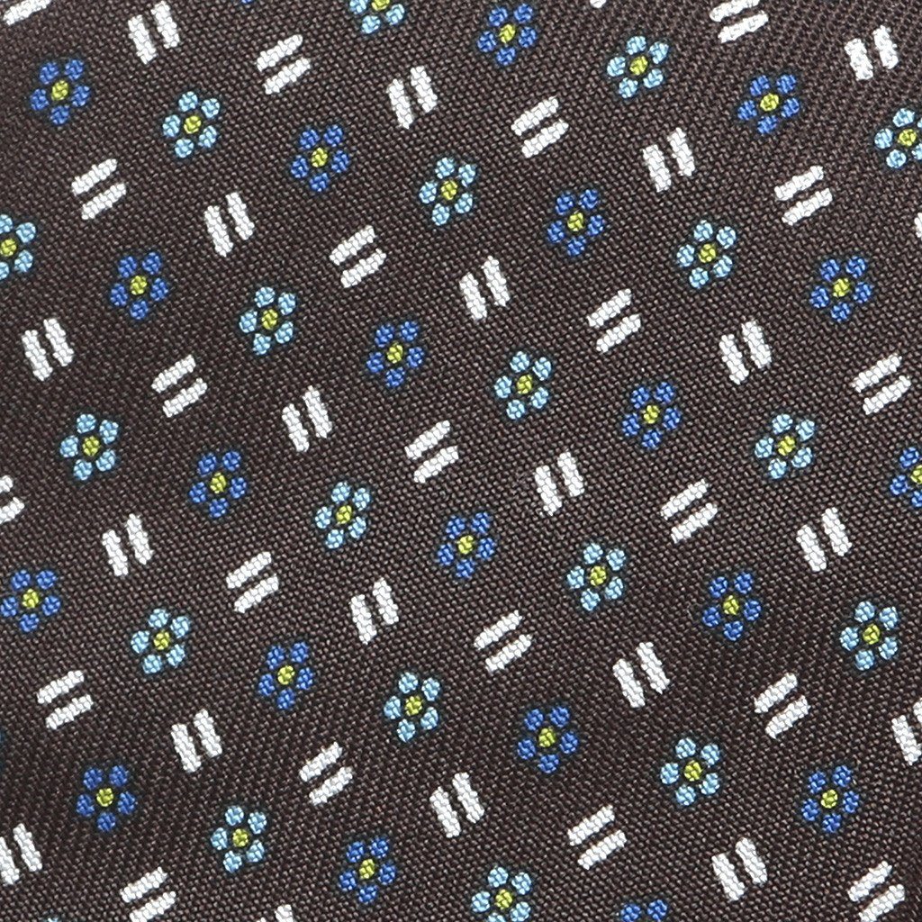 Marcs Blue Floral Silk Tie - Handmade Silk Wool And Knitted Ties by Tie Doctor