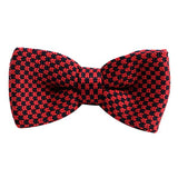 Red & Navy Scale Knitted Bow Tie - Handmade Limited Edition Ties by Tie Doctor